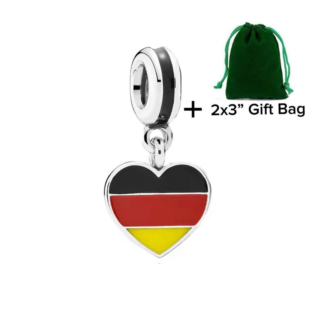 Germany Heart Dangle Charm | 925 Silver | Brand New